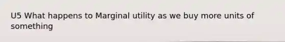 U5 What happens to Marginal utility as we buy more units of something