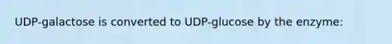 UDP-galactose is converted to UDP-glucose by the enzyme: