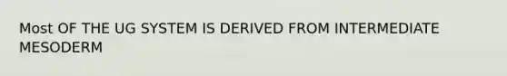 Most OF THE UG SYSTEM IS DERIVED FROM INTERMEDIATE MESODERM