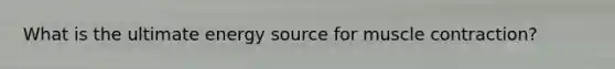 What is the ultimate energy source for muscle contraction?