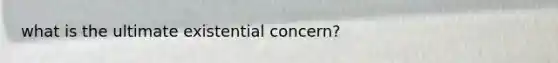 what is the ultimate existential concern?