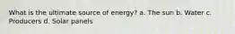 What is the ultimate source of energy? a. The sun b. Water c. Producers d. Solar panels