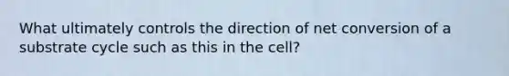 What ultimately controls the direction of net conversion of a substrate cycle such as this in the cell?