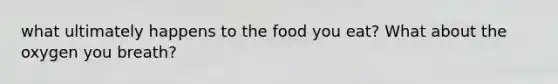 what ultimately happens to the food you eat? What about the oxygen you breath?