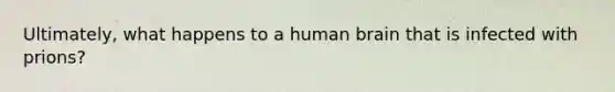 Ultimately, what happens to a human brain that is infected with prions?