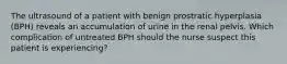 The ultrasound of a patient with benign prostratic hyperplasia (BPH) reveals an accumulation of urine in the renal pelvis. Which complication of untreated BPH should the nurse suspect this patient is experiencing?