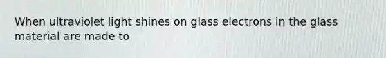 When ultraviolet light shines on glass electrons in the glass material are made to