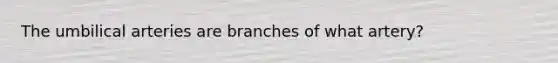 The umbilical arteries are branches of what artery?