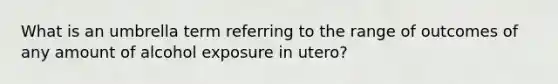 What is an umbrella term referring to the range of outcomes of any amount of alcohol exposure in utero?