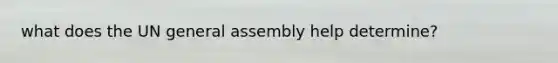 what does the UN general assembly help determine?