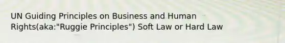 UN Guiding Principles on Business and Human Rights(aka:"Ruggie Principles") Soft Law or Hard Law