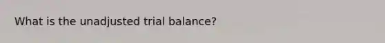 What is the unadjusted trial balance?