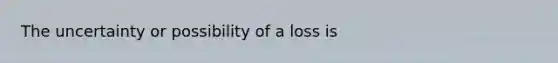 The uncertainty or possibility of a loss is