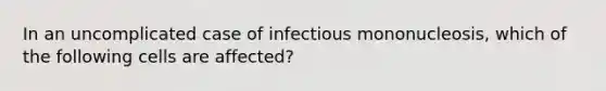 In an uncomplicated case of infectious mononucleosis, which of the following cells are affected?