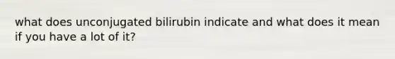 what does unconjugated bilirubin indicate and what does it mean if you have a lot of it?