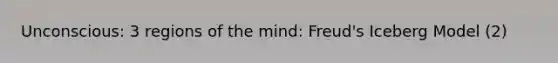 Unconscious: 3 regions of the mind: Freud's Iceberg Model (2)