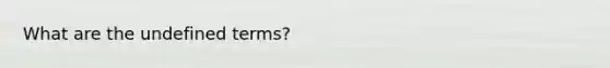What are the undefined terms?