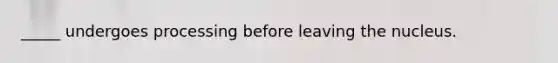 _____ undergoes processing before leaving the nucleus.