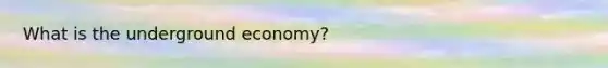 What is the underground economy?