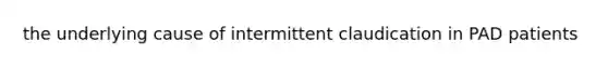 the underlying cause of intermittent claudication in PAD patients