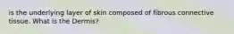 is the underlying layer of skin composed of fibrous connective tissue. What is the Dermis?