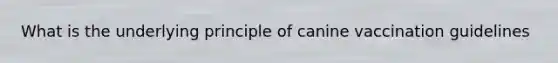 What is the underlying principle of canine vaccination guidelines