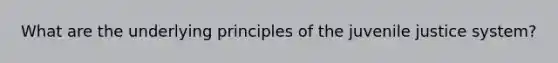 What are the underlying principles of the juvenile justice system?