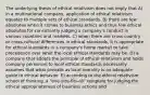 The underlying thesis of ethical relativism does not imply that A) in a multinational company, application of ethical relativism equates to multiple sets of ethical standards. B) there are few absolutes when it comes to business ethics and thus few ethical absolutes for consistently judging a company's conduct in various countries and markets. C) when there are cross-country or cross-cultural differences in ethical standards, it is appropriate for ethical standards in a company's home market to take precedence over what the local ethical standards may be. D) a company that adopts the principle of ethical relativism and holds company personnel to local ethical standards necessarily assumes that what prevails as local morality is an adequate guide to ethical behavior. E) according to the ethical relativism school of thinking, a "one-size-fits-all" template for judging the ethical appropriateness of business actions and