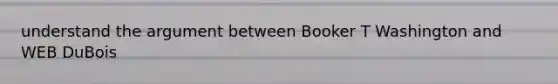 understand the argument between Booker T Washington and WEB DuBois