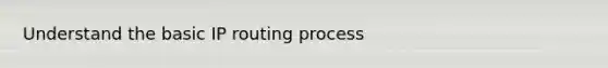 Understand the basic IP routing process