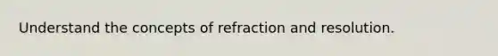 Understand the concepts of refraction and resolution.