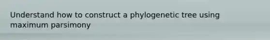 Understand how to construct a phylogenetic tree using maximum parsimony