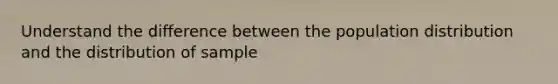 Understand the difference between the population distribution and the distribution of sample