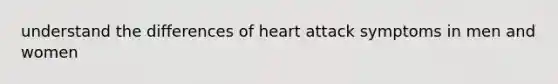 understand the differences of heart attack symptoms in men and women