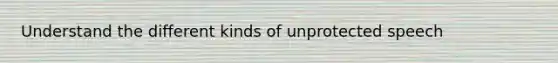 Understand the different kinds of unprotected speech