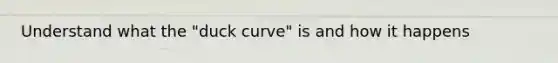 Understand what the "duck curve" is and how it happens