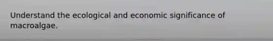 Understand the ecological and economic significance of macroalgae.
