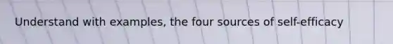Understand with examples, the four sources of self-efficacy