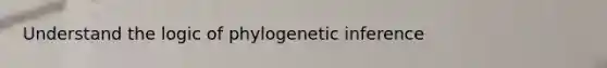 Understand the logic of phylogenetic inference