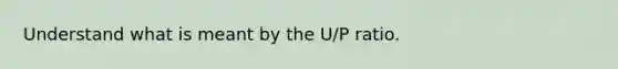 Understand what is meant by the U/P ratio.