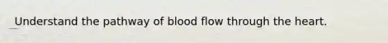 Understand the pathway of blood flow through the heart.