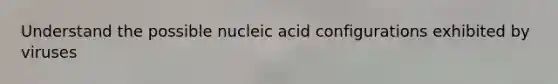 Understand the possible nucleic acid configurations exhibited by viruses