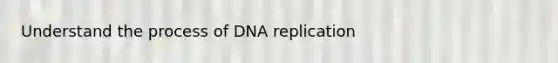 Understand the process of DNA replication