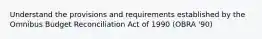 Understand the provisions and requirements established by the Omnibus Budget Reconciliation Act of 1990 (OBRA '90)