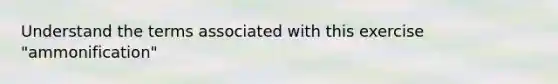 Understand the terms associated with this exercise "ammonification"