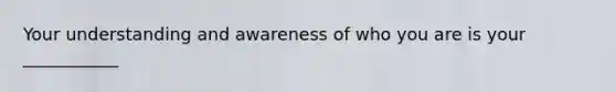 Your understanding and awareness of who you are is your ___________