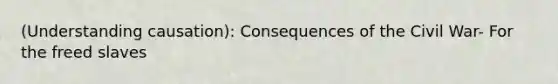 (Understanding causation): Consequences of the Civil War- For the freed slaves