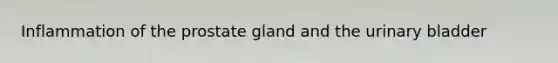 Inflammation of the prostate gland and the <a href='https://www.questionai.com/knowledge/kb9SdfFdD9-urinary-bladder' class='anchor-knowledge'>urinary bladder</a>