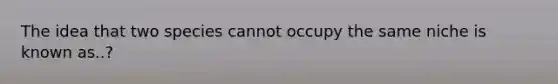 The idea that two species cannot occupy the same niche is known as..?