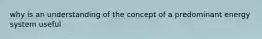 why is an understanding of the concept of a predominant energy system useful